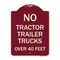 Signmission No Tractor Trailer Trucks Over 40 Feet Heavy-Gauge Aluminum Architectural Sign, 24" H, BU-1824-23564 A-DES-BU-1824-23564 - alternate 1